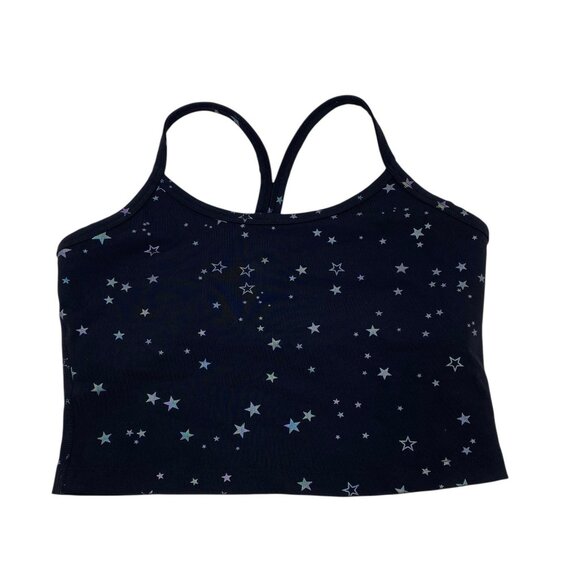 BEYOND YOGA Size Small Black Slim Racerback Cropped Tank Foil Silver Stars - Picture 1 of 12